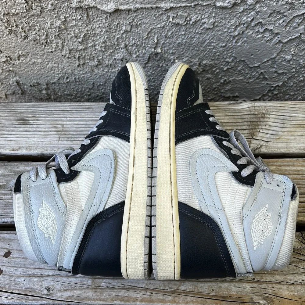 Jordan 1 Shoes Women Size 9 MM High Anthracite/Neutral Grey-Sail W/ Box